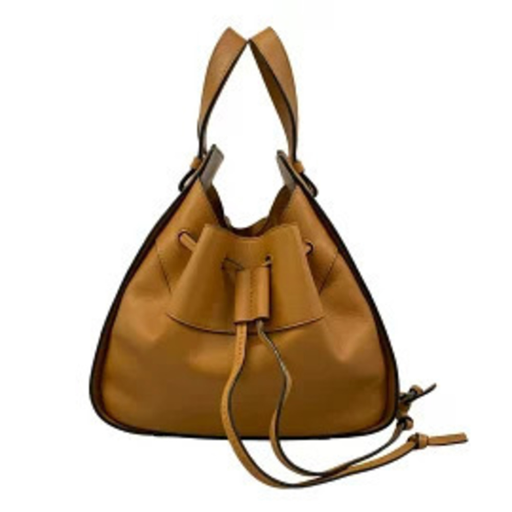 Loewe Hammock Drawstring Bag Handbag Brown Leather